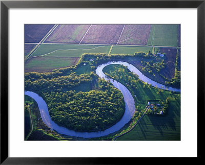 Red River Runs In Farm Country On North Dakota And Minnesota Border, Usa by Chuck Haney Pricing Limited Edition Print image
