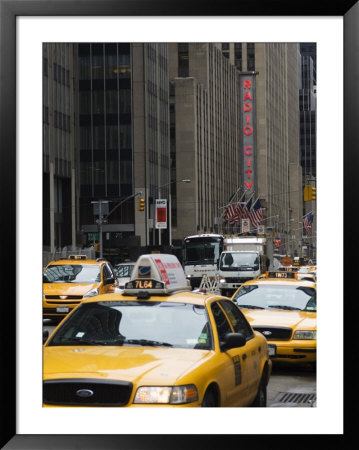 Taxi Cabs, Avenue Of The Americas, Manhattan, New York City, New York, Usa by Amanda Hall Pricing Limited Edition Print image