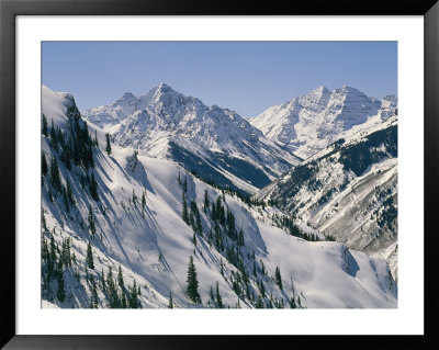 Pyramid Peak, 14,018 Feet, And Maroon Bells, Right, 14,156 Feet From Snowmass by Gordon Wiltsie Pricing Limited Edition Print image