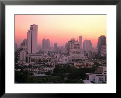 Sunset Over City Buildings, Bangkok, Thailand by Stu Smucker Pricing Limited Edition Print image