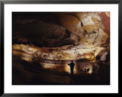 Paleolithic Bulls And Other Animals Crowd Calcite Walls At Lascaux, France by Sisse Brimberg Pricing Limited Edition Print image