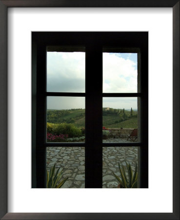 Looking Through A Window To The Rolling Hills Of Tuscany, Italy by Todd Gipstein Pricing Limited Edition Print image