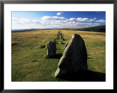Prehistoric Stone Rows Above Merrivale, Dartmoor, Devon, England, United Kingdom by Lee Frost Pricing Limited Edition Print image