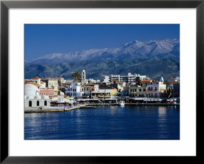 Harbour And Mosque Of The Janissaries On Waterfront, Hania, Crete, Greece by Diana Mayfield Pricing Limited Edition Print image