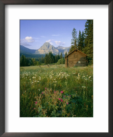 Old Park Service Cabin In The Cut Bank Valley Of Glacier National Park In Montana by Chuck Haney Pricing Limited Edition Print image