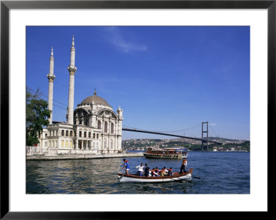 Ortokoye Mosque And Bosphorus, Istanbul, Turkey, Eurasia by Charles Bowman Pricing Limited Edition Print image