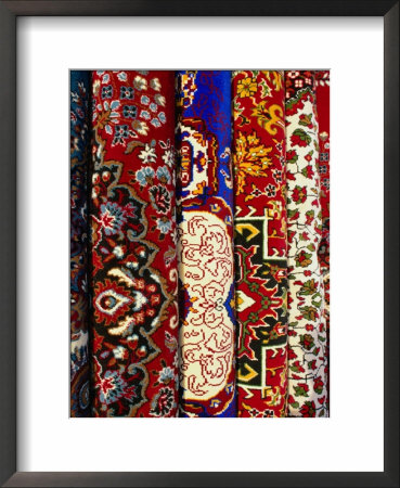 Arabic/Persian Carpets On Display At Carpet Souk, Dubai, United Arab Emirates by Chris Mellor Pricing Limited Edition Print image