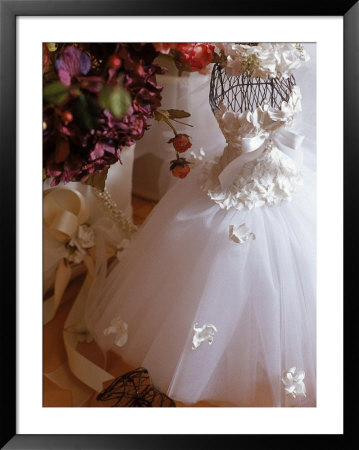 Miniature Wedding Dress And Flowers by Ellen Denuto Pricing Limited Edition Print image