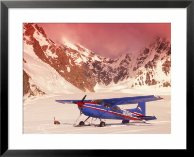 Plane, Kahiltna Glacier, Ak by Jim Oltersdorf Pricing Limited Edition Print image