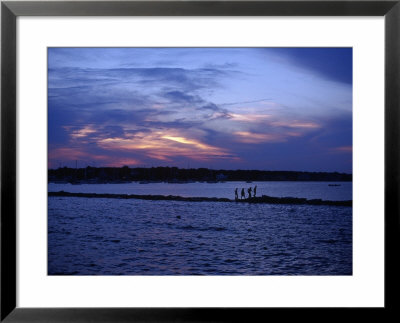 People Walking By Water At Sunset, Scituate, Ma by Rick Berkowitz Pricing Limited Edition Print image
