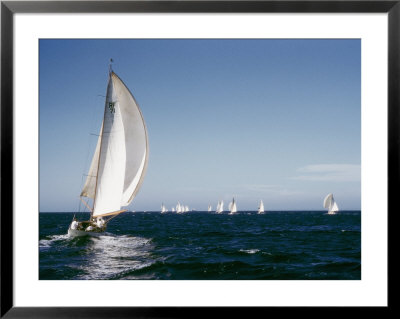 A 35-Foot Sailing Sloop Is Seen From Behind by W. Robert Moore Pricing Limited Edition Print image