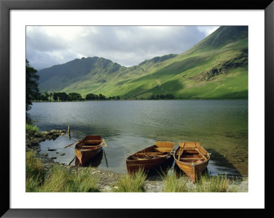 Boats On The Lake, Buttermere, Lake District National Park, Cumbria, England, Uk by Roy Rainford Pricing Limited Edition Print image