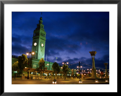 Evening View Of Ferry Building On Embarcadero, San Francisco, California, Usa by Stephen Saks Pricing Limited Edition Print image