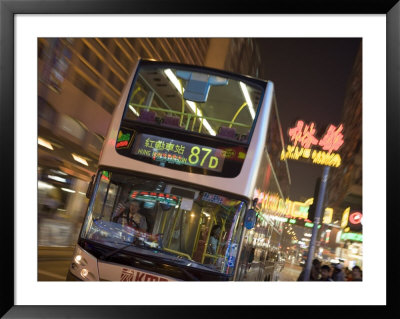 Double-Decker Bus On Nathan Road, Tsim Sha Tsui, Kowloon, China by Holger Leue Pricing Limited Edition Print image