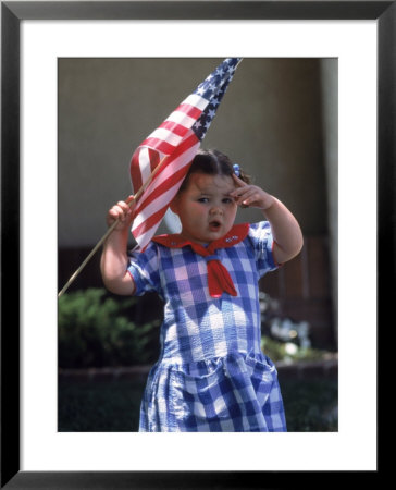 Girl With American Flag Saluting by Frank Conaway Pricing Limited Edition Print image