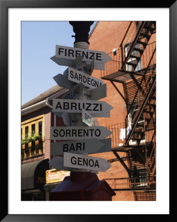 Signpost To Italian Cities, North End, 'Little Italy', Boston, Massachusetts, Usa by Amanda Hall Pricing Limited Edition Print image