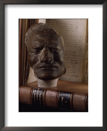 Death Mask Of Sir Isaac Newton Beside Original Hand-Written Copy Of His Masterpiece The Principia by Jim Sugar Pricing Limited Edition Print image