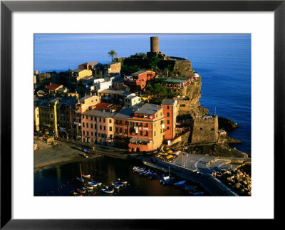 Town On Ligurian Sea From Above, Vernazza, Liguria, Italy by Glenn Van Der Knijff Pricing Limited Edition Print image