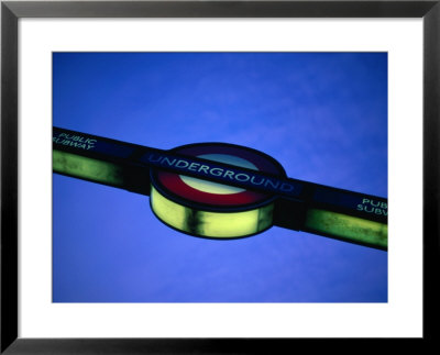 Illuminated Sign For London Underground, Or Tube, London, England by Angus Oborn Pricing Limited Edition Print image