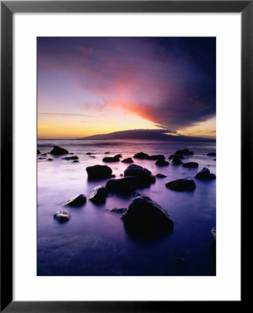 Sunset Over The Island Of Lanai Viewed From West Maui, Lanai, Hawaii, Usa by Karl Lehmann Pricing Limited Edition Print image