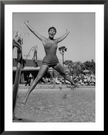 Las Vegas Chorus Girl Kim Smith At The Swimming Pool In The Sands Hotel by Loomis Dean Pricing Limited Edition Print image