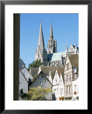 Spires Of Notre Dame Cathedral, And Old Town, Chartres, Centre Val De Loire, France by Richard Ashworth Pricing Limited Edition Print image