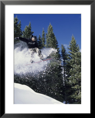 Airborne Man On Snowboard by Kurt Olesek Pricing Limited Edition Print image