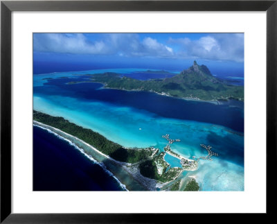 Aerial View Of Island, French Polynesia by Holger Leue Pricing Limited Edition Print image