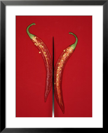 A Red Chili Pepper Sliced In Half by Jan-Peter Westermann Pricing Limited Edition Print image