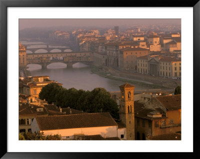 Ponte Vecchio Bridge, Arno River, Piazza Michelangelo, Florence, Tuscany, Italy by Walter Bibikow Pricing Limited Edition Print image