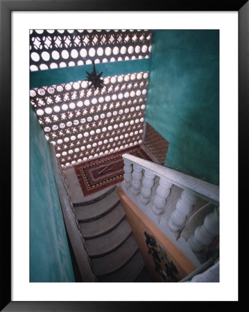 Interior Of Stairway And Traditional Mexican Architecture, Puerto Vallarta, Mexico by John & Lisa Merrill Pricing Limited Edition Print image