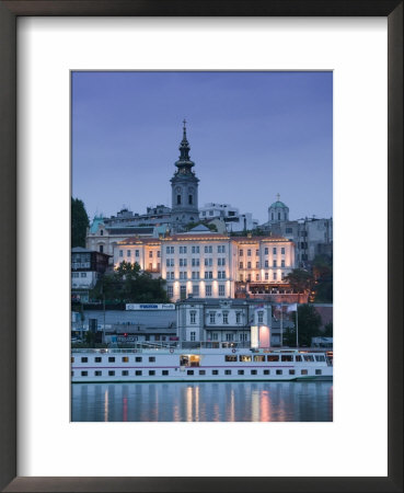 Danube River Cruiser And Stari Grad Along Sava River, Belgrade, Serbia by Walter Bibikow Pricing Limited Edition Print image