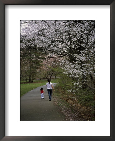 Mother And Child Walking Through Park by Peter Johansky Pricing Limited Edition Print image