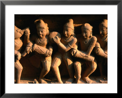 Carving Depicting Musicians On Lakshmana Temple Base, Khajuraho, India by Anders Blomqvist Pricing Limited Edition Print image