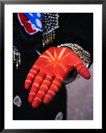 Henna Decorated Hand Of Afghani Girl, Mahan, Kerman, Iran by Mark Daffey Pricing Limited Edition Print image