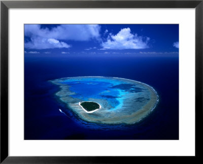 Aerial View Of Island And Surrounding Reefs, Australia by Manfred Gottschalk Pricing Limited Edition Print image