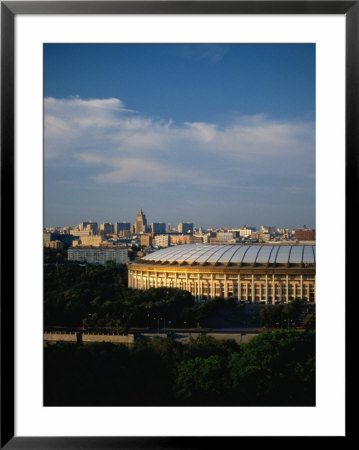 Luzhniki Stadium Seen From Universitetskaya Ploschad On Sparrow Hills, Moscow, Russia by Jonathan Smith Pricing Limited Edition Print image