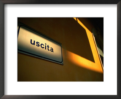 Exit Sign At The Sassari Train Station, Sardinia, Italy by Martin Lladó Pricing Limited Edition Print image