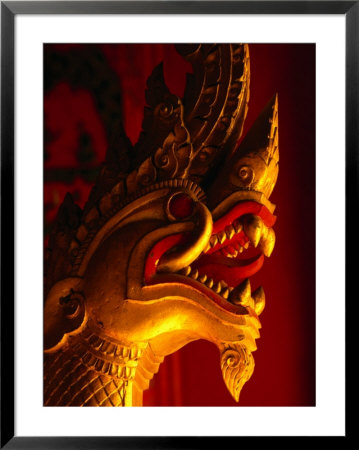 Stylised Dragon Head In Wat Xieng Thong, Luang Prabang, Laos by Anders Blomqvist Pricing Limited Edition Print image