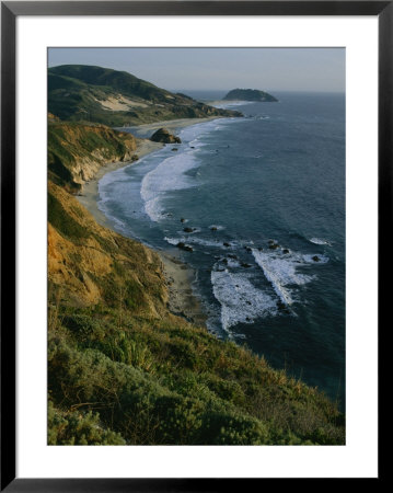 Aerial View Of The Steep Coast Descending In Curves To The Pacific by Sisse Brimberg Pricing Limited Edition Print image