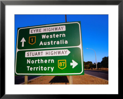 Road Sign For Eyre And Stuart Hghways, Australia by Gareth Mccormack Pricing Limited Edition Print image