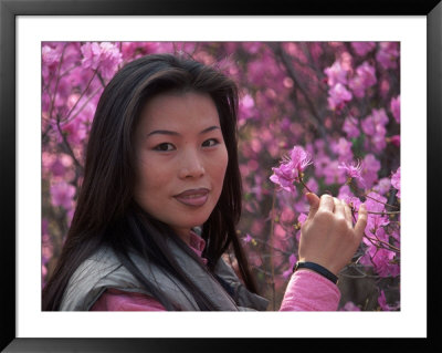 Woman With Pink Flowers by Craig J. Brown Pricing Limited Edition Print image