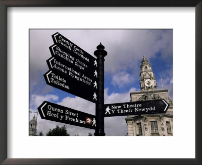 Street Sign, City Of Cardiff, Glamorgan, Wales, United Kingdom by Duncan Maxwell Pricing Limited Edition Print image
