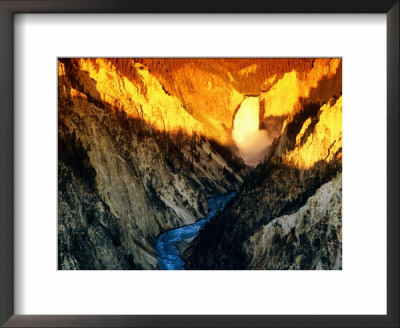 Lower Falls From Artist Point At Sunrise, Yellowstone National Park, Wyoming by David Tomlinson Pricing Limited Edition Print image