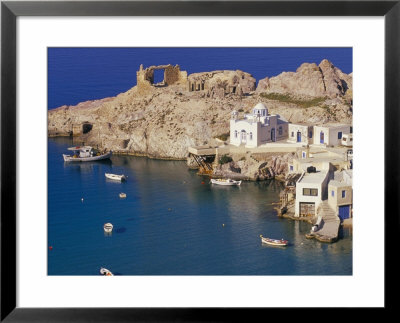 Aerial View Of Firopotamus Fishing Village And Bay, Milos, Cyclades Islands, Greece by Marco Simoni Pricing Limited Edition Print image