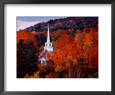 Autumn Colors And First Baptist Church Of South Londonderry, Vermont, Usa by Charles Sleicher Pricing Limited Edition Print image