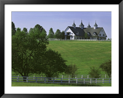 Elegant Horse Barn Atop Hill, Woodford County, Kentucky, Usa by Dennis Flaherty Pricing Limited Edition Print image