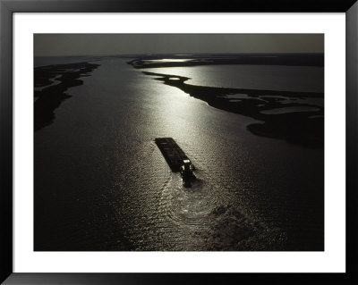 Tugboat Pushes A Barge Along The Gulf Intracoastal Waterway, Gulf Of Mexico, Texas by James P. Blair Pricing Limited Edition Print image