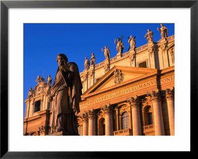 Statue Of St. Paul In Front Of Facade Of The Basilica San Pietro, Vatican City by Jonathan Smith Pricing Limited Edition Print image