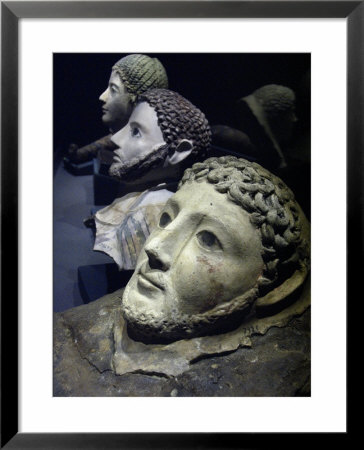 Roman Death Masks Recovered From Underwater Excavations, Roman Museum Of Antiquities by Richard Nowitz Pricing Limited Edition Print image
